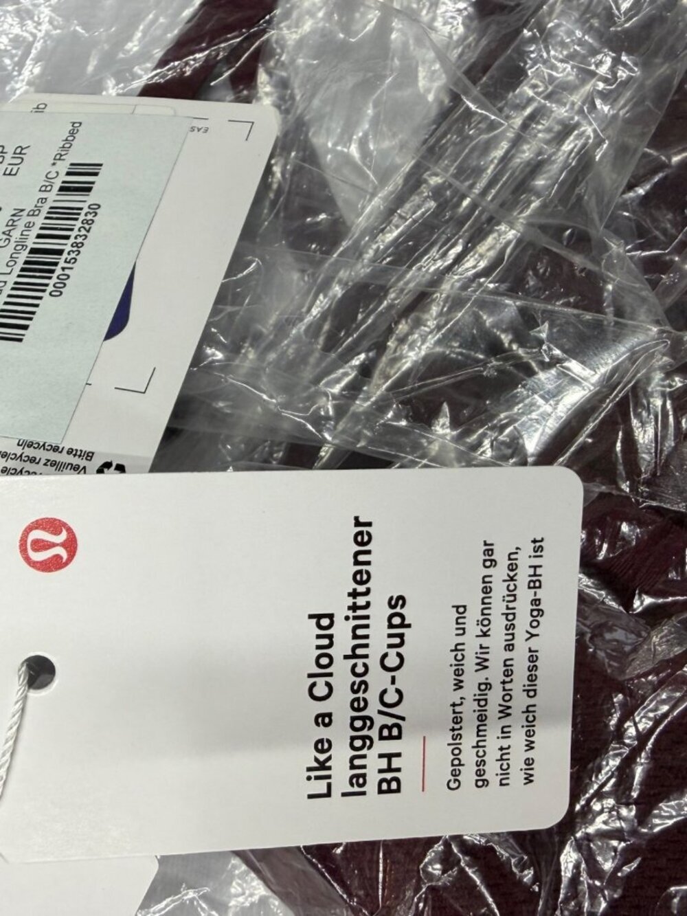 lululemon Like a Cloud Ribbed Longline Bra Light Support, B/C Cup. New plum Sz 2 - Picture 9 of 10